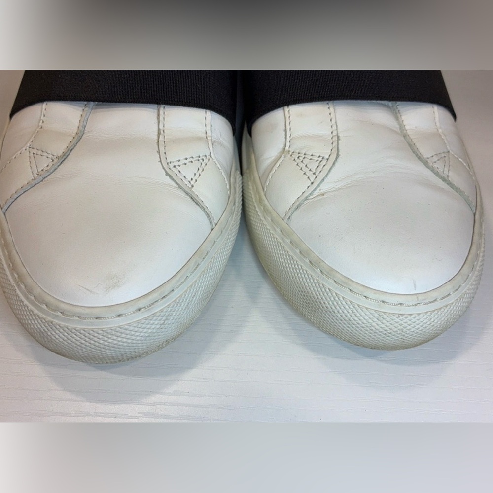 Women’s White Slip-On Leather Sneakers